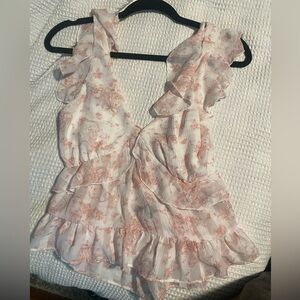 Trixxi Blush and White Floral Dress